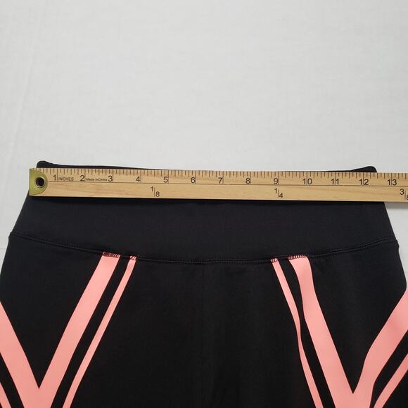 Justice Active Leggings Girls Size 14/16 Black Pink Mesh Athletic Full Length - Picture 4 of 15